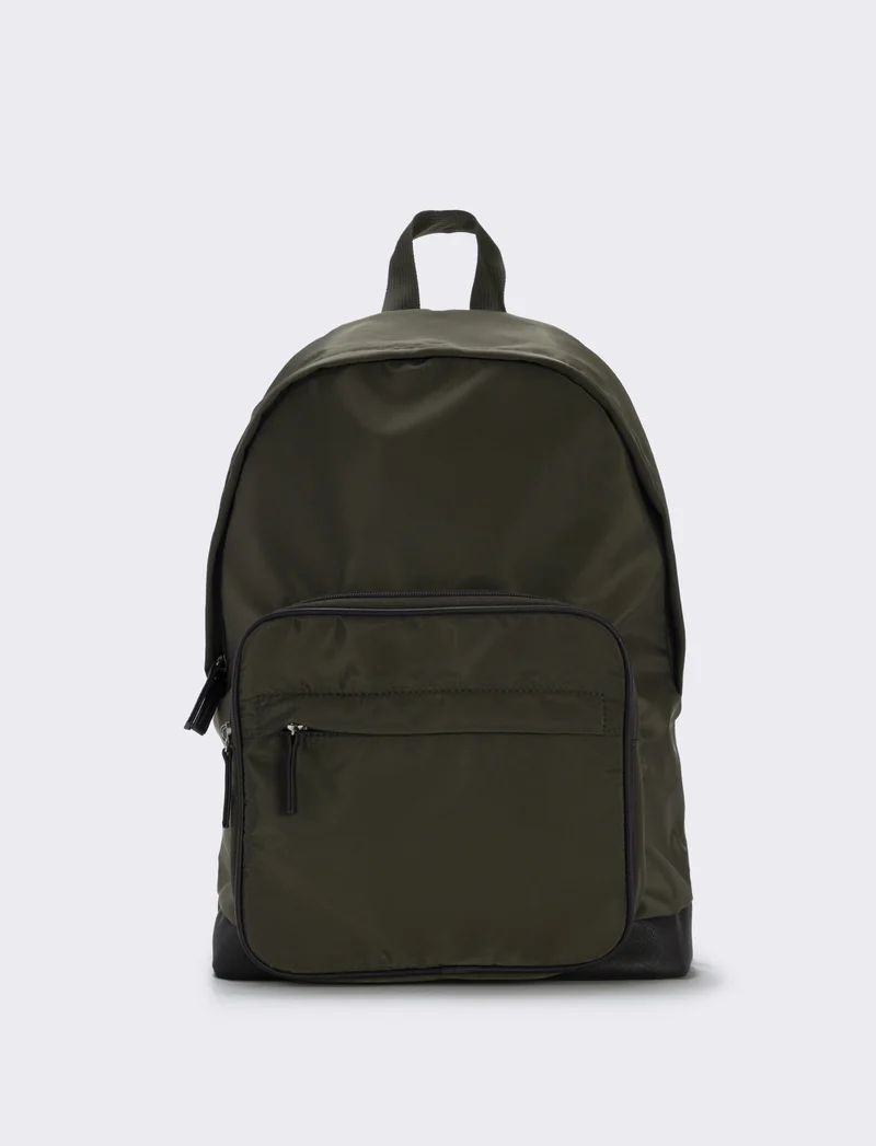 Zaino nylon tre tasche versatile e pratico - Verde