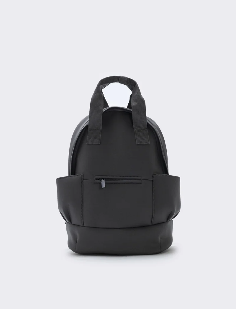Zaino in tessuto scuba con tasche laterali - Grigio