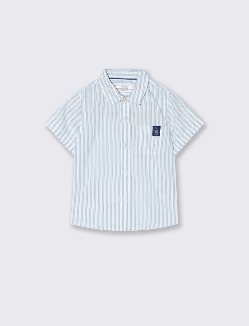 Camicia tinto filo manica corta trendy - Righe