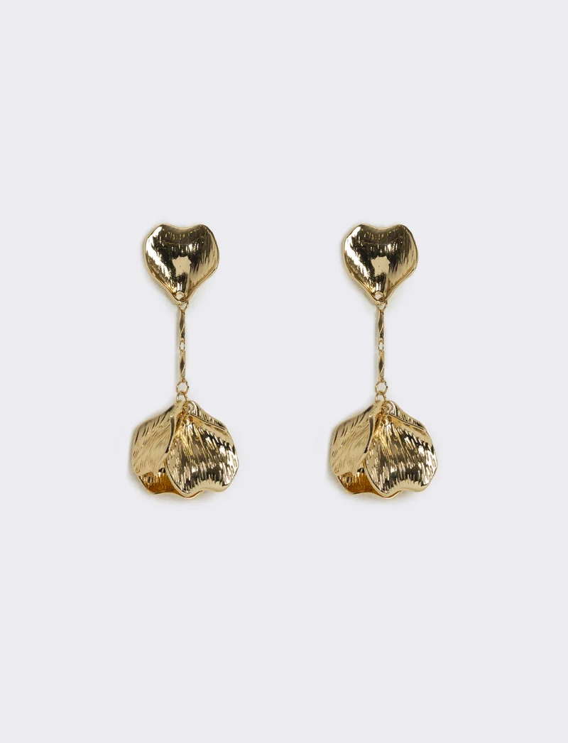 Orecchini pendenti a forma di petali - Oro