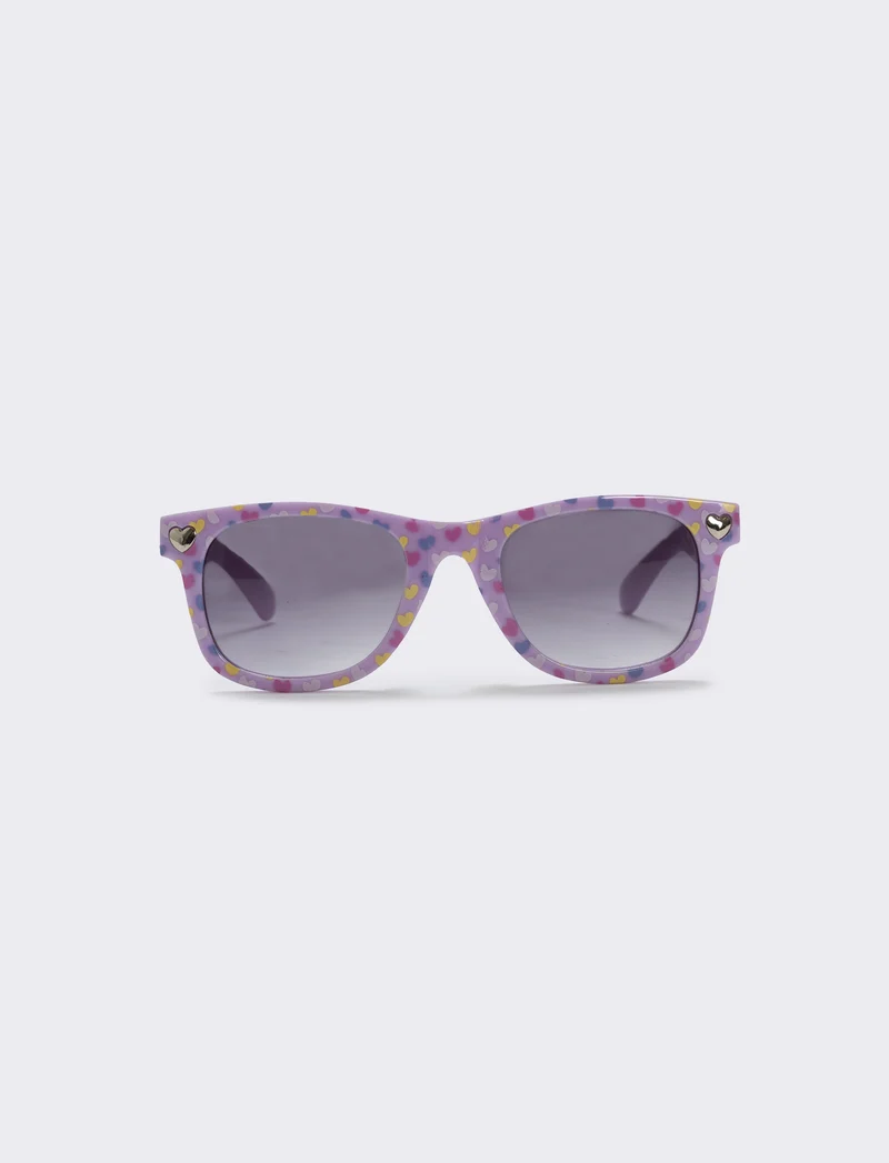 Occhiali da sole con cuoricini trendy - Lilla