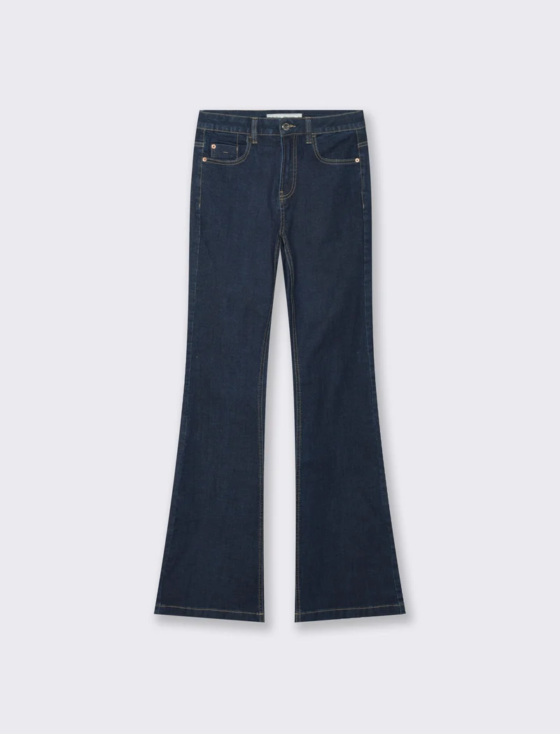 Jeans Bootcut con Vita Regolare - DENIM SCURO
