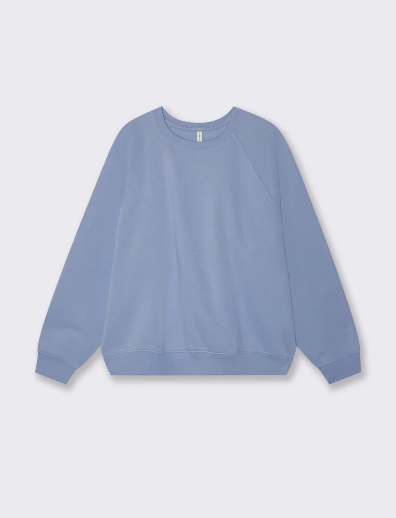 Felpa Girocollo Manica Lunga Regular - Denim