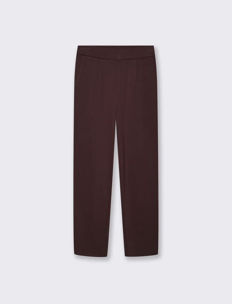 Pantalone Basico con Elastico in Vita - Moro