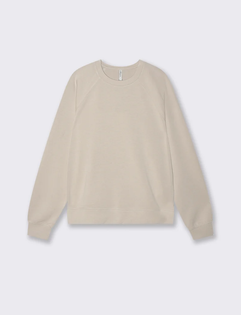 Felpa basica manica lunga in scuba - Beige grano