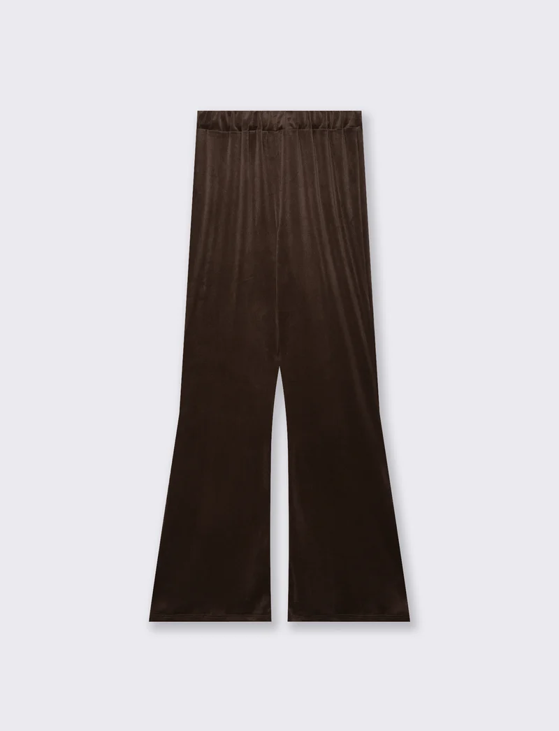 Pantalone in ciniglia con elastico in vita - Moro