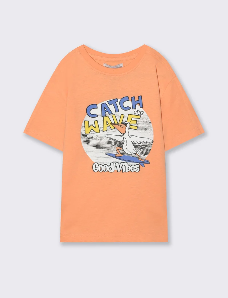 T-shirt fotografica in cotone estivo - Pesca