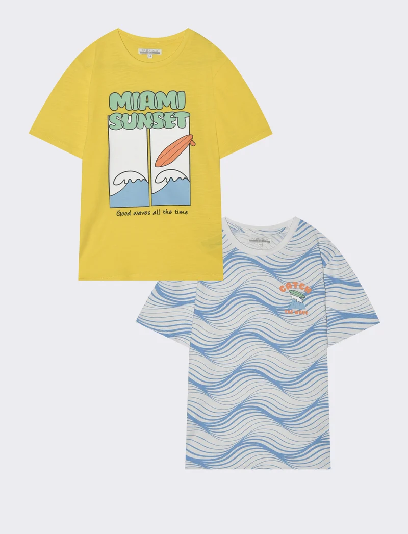 T-shirt 2Pack con stampa e vestibilità regular - Fantasia