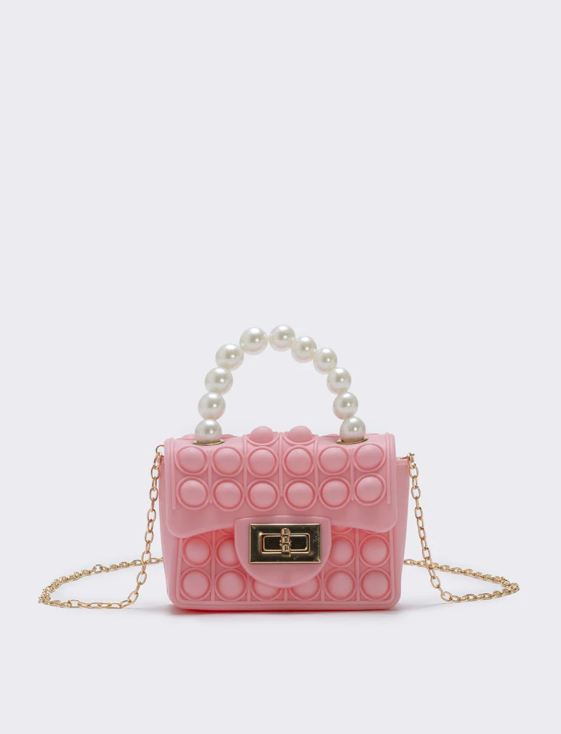 Borsa pop it con manico di perle - Rosa