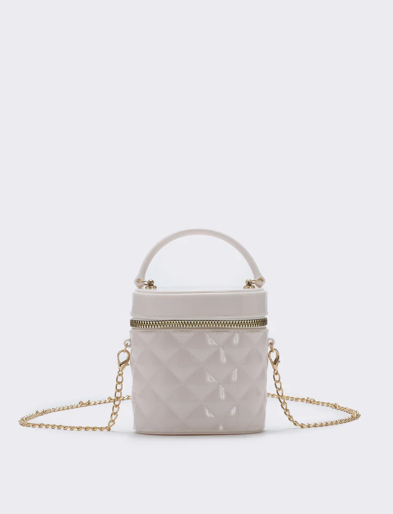 Borsetta bauletto bambina trapuntato PVC - Bianco