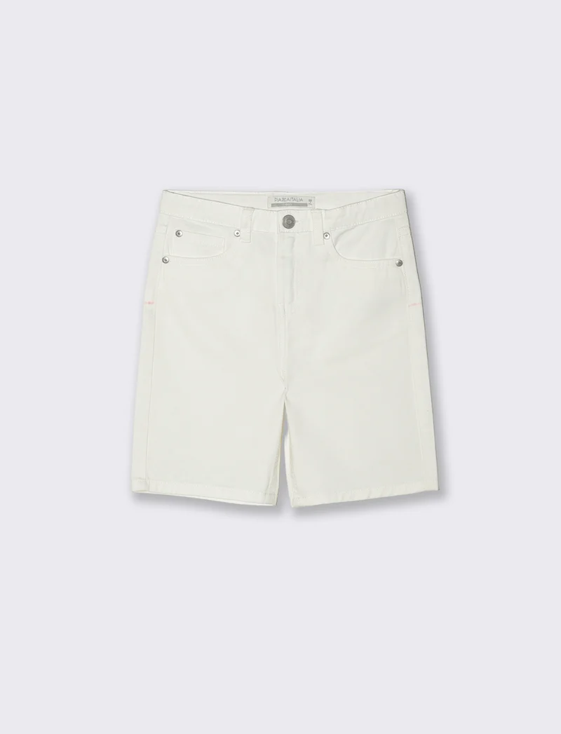 Bermuda 5 tasche in cotone per ogni stile - Bianco