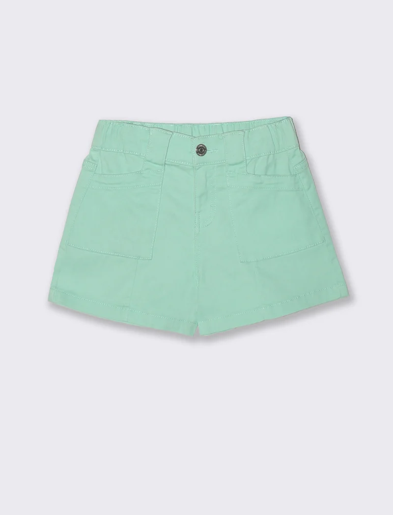 Short in cotone da bambina freschi e comodi - Verde acqua