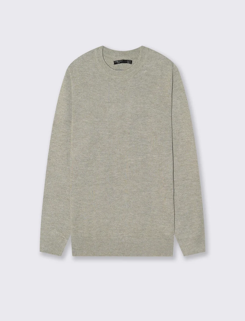MAGLIA BASIC IN FILATO EFFETTO LANA - Verde salvia