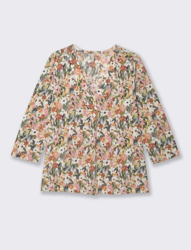 T-Shirt Scollo a V 3/4 Manica Comoda - var 2