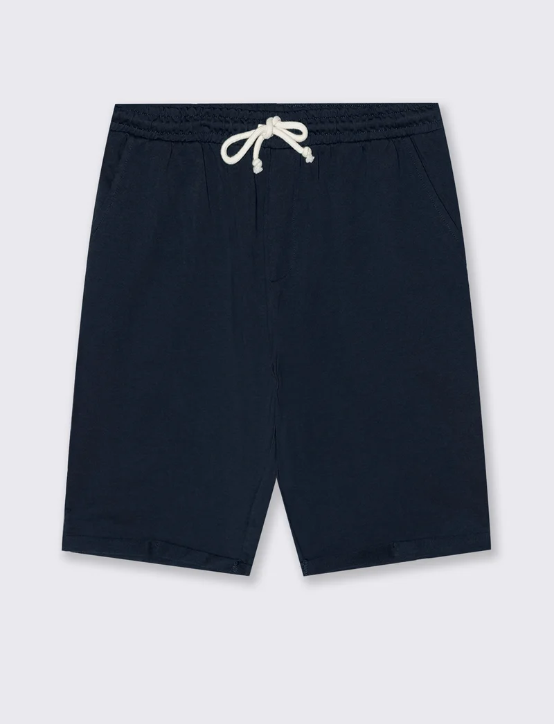 Bermuda in felpa con vita jogger - Blu