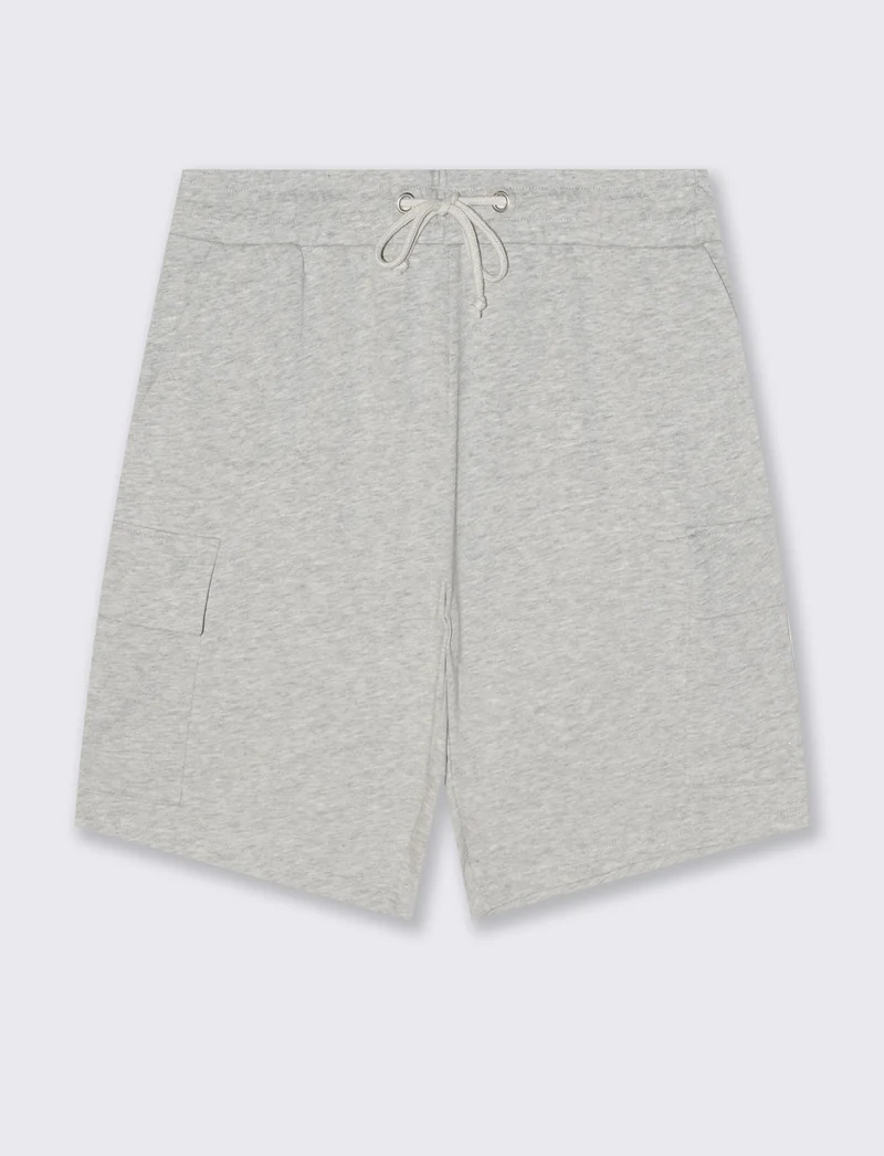 Bermuda felpa jogger con tasche laterali - Grigio mel.