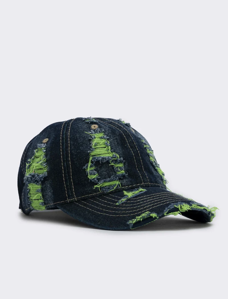 Cappello baseball con frange colorate - Verde