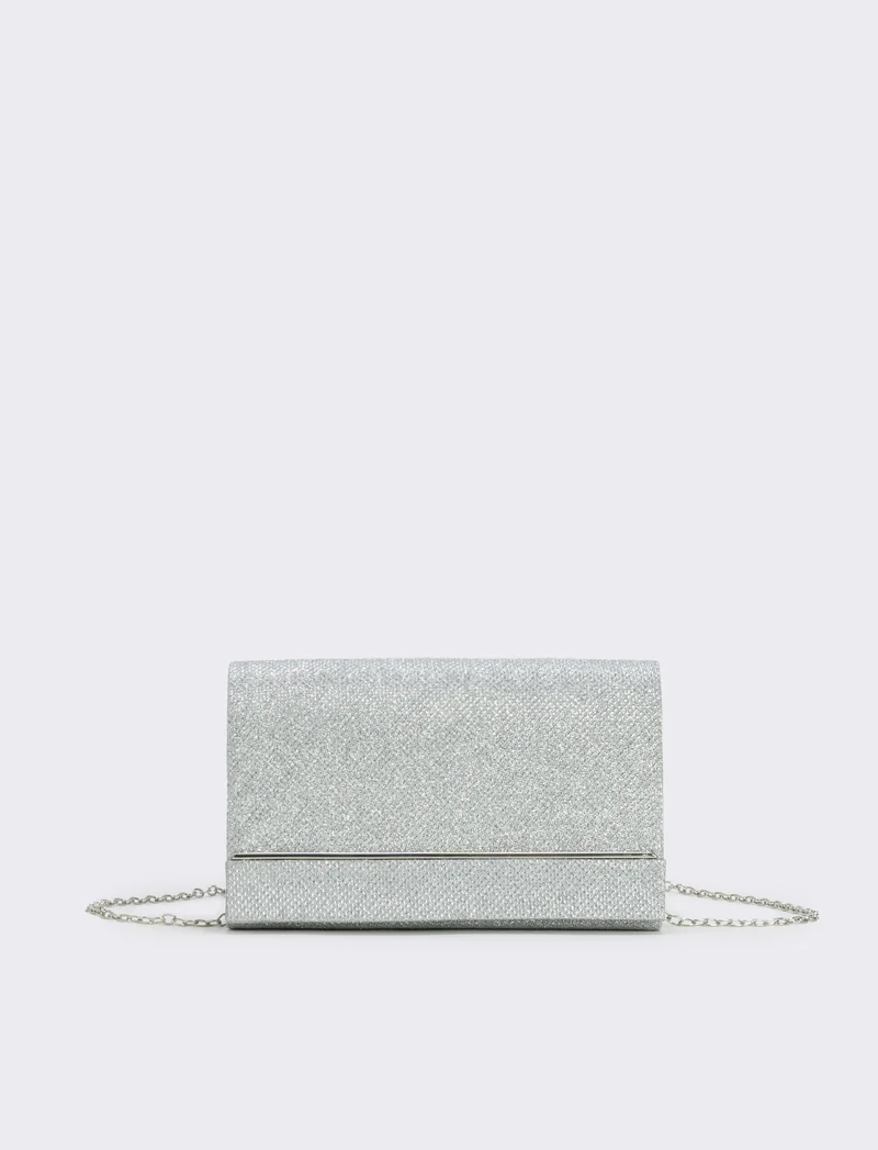 Borsa pochette in lurex - Argento