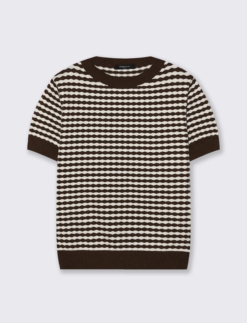 t-shirt in maglia - Moro