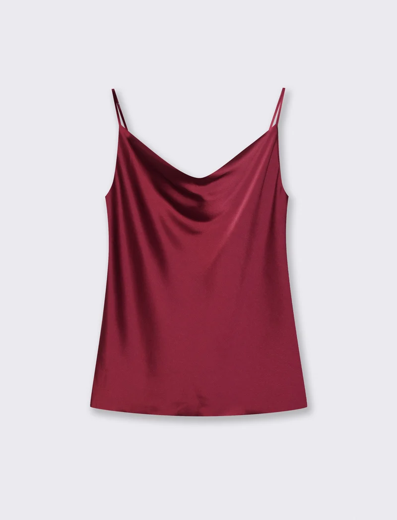 TOP IN SATIN - Bordeaux