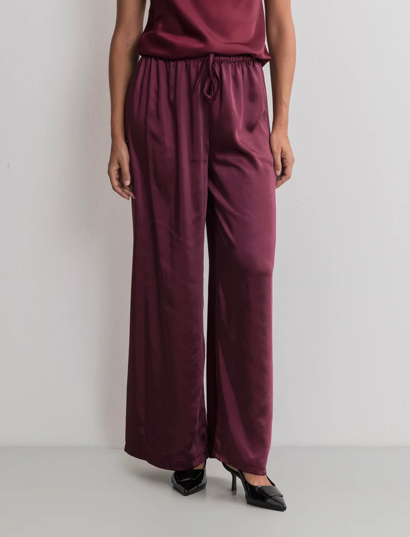 PANTALONE IN SATIN - Bordeaux