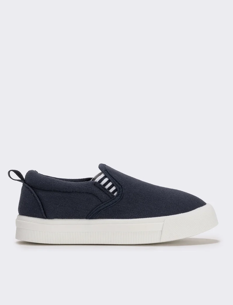 Slip-on blu in denim con elastici - Blu