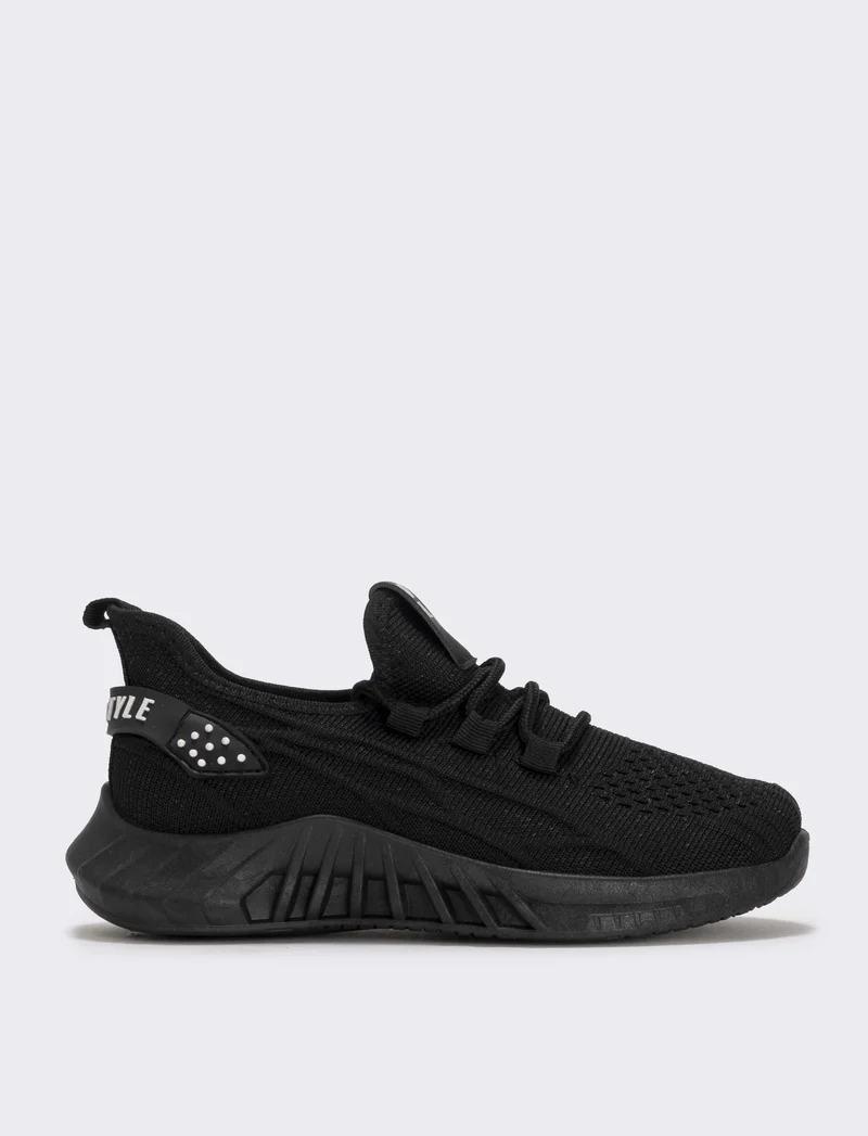 Sneakers multi elementi in tessuto tecnico - Nero