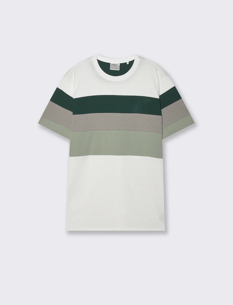 T-shirt girocollo con fascia multipla - Bianco