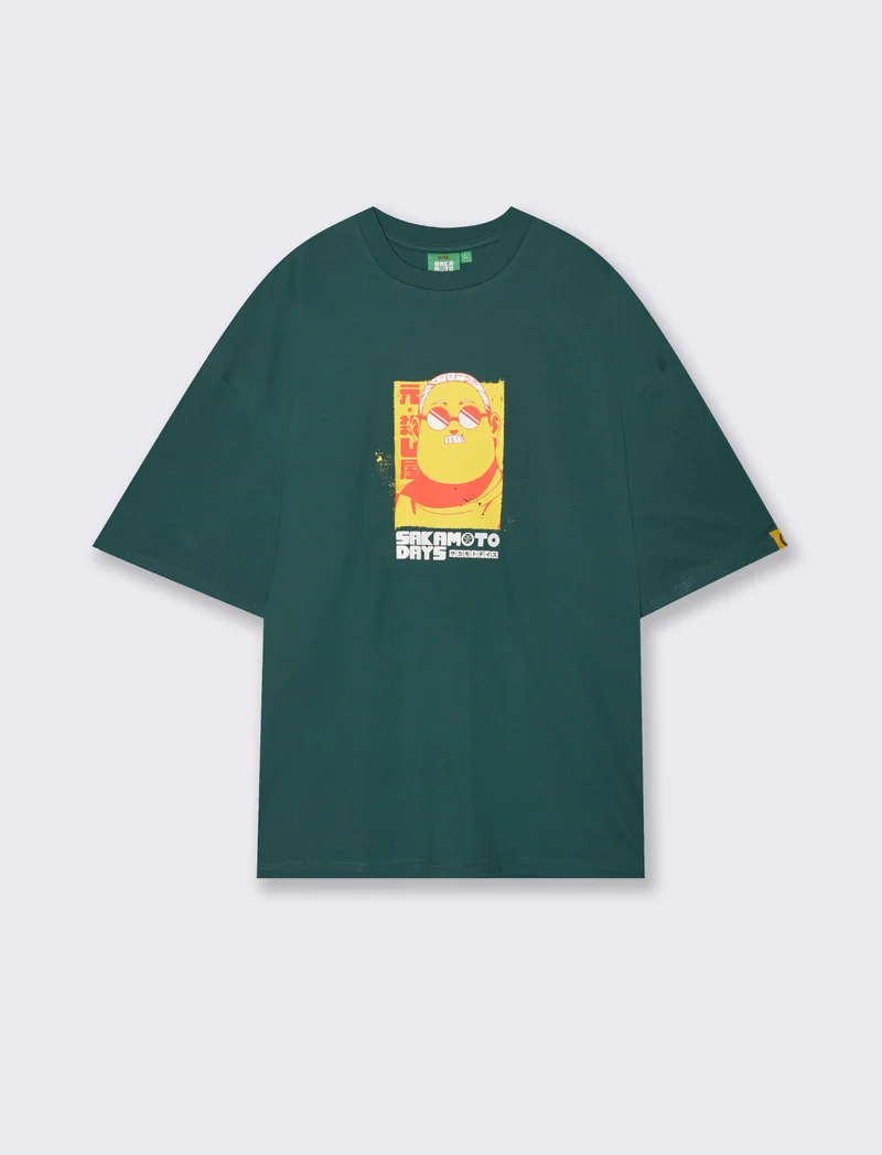 T-Shirt Sakamoto Days girocollo maniche corte - Verde