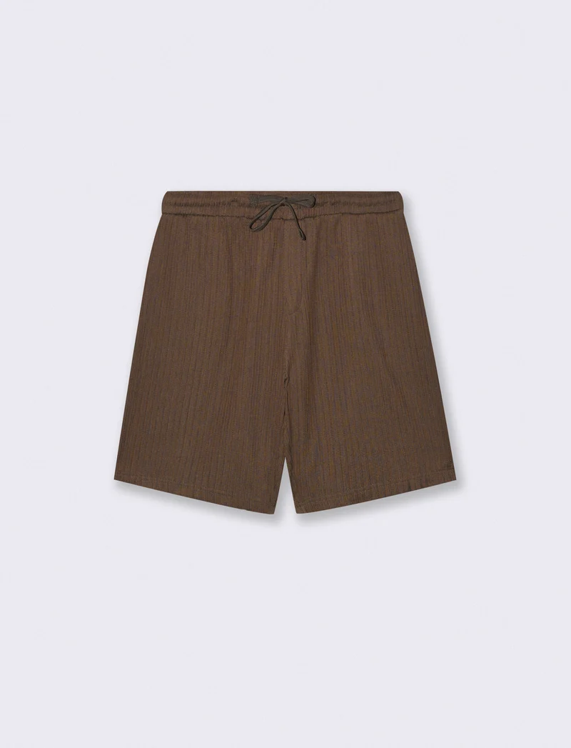 Bermuda Jacquard con Vita Jogger Relaxed - Moro