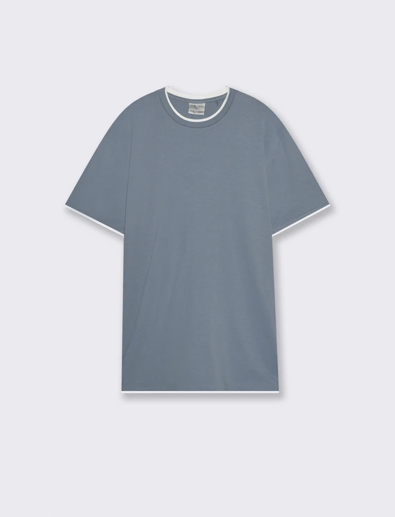 T-shirt cotone con orli a contrasto - CARTA DA ZUCCHERO