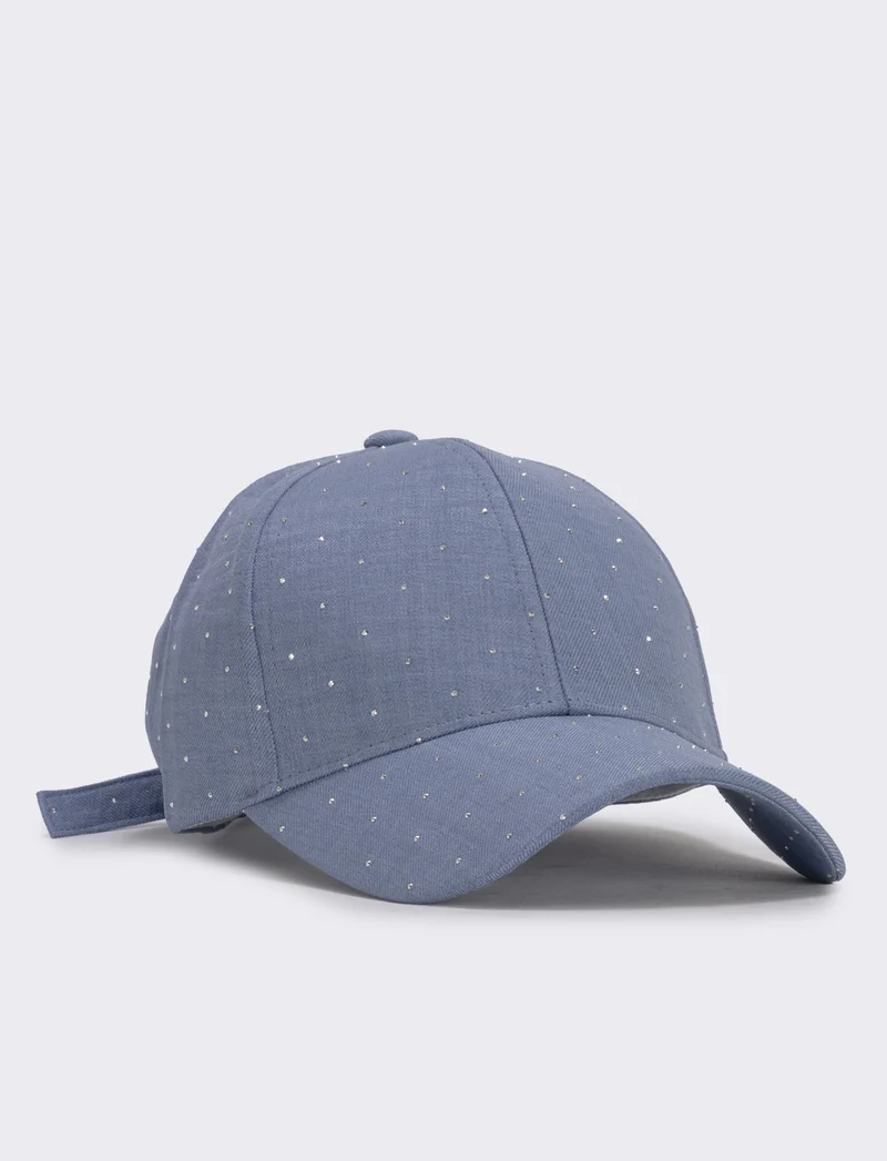 Cappello baseball con strass - Denim