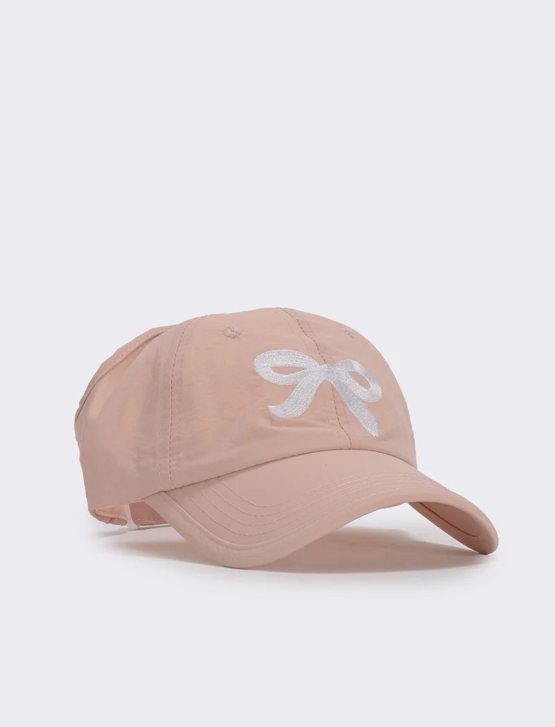 Cappello tecnico aperto dietro con fiocco - Rosa