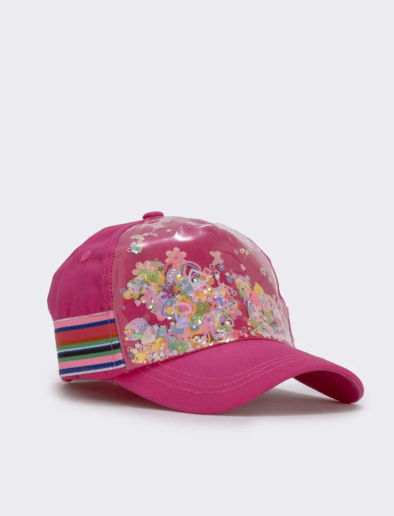 Cappello baseball con applicazioni per bambina - Fuxia