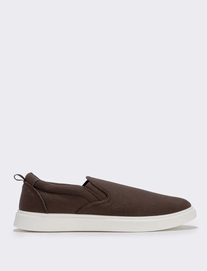 Slip-on da uomo in tela, due colori - Marrone