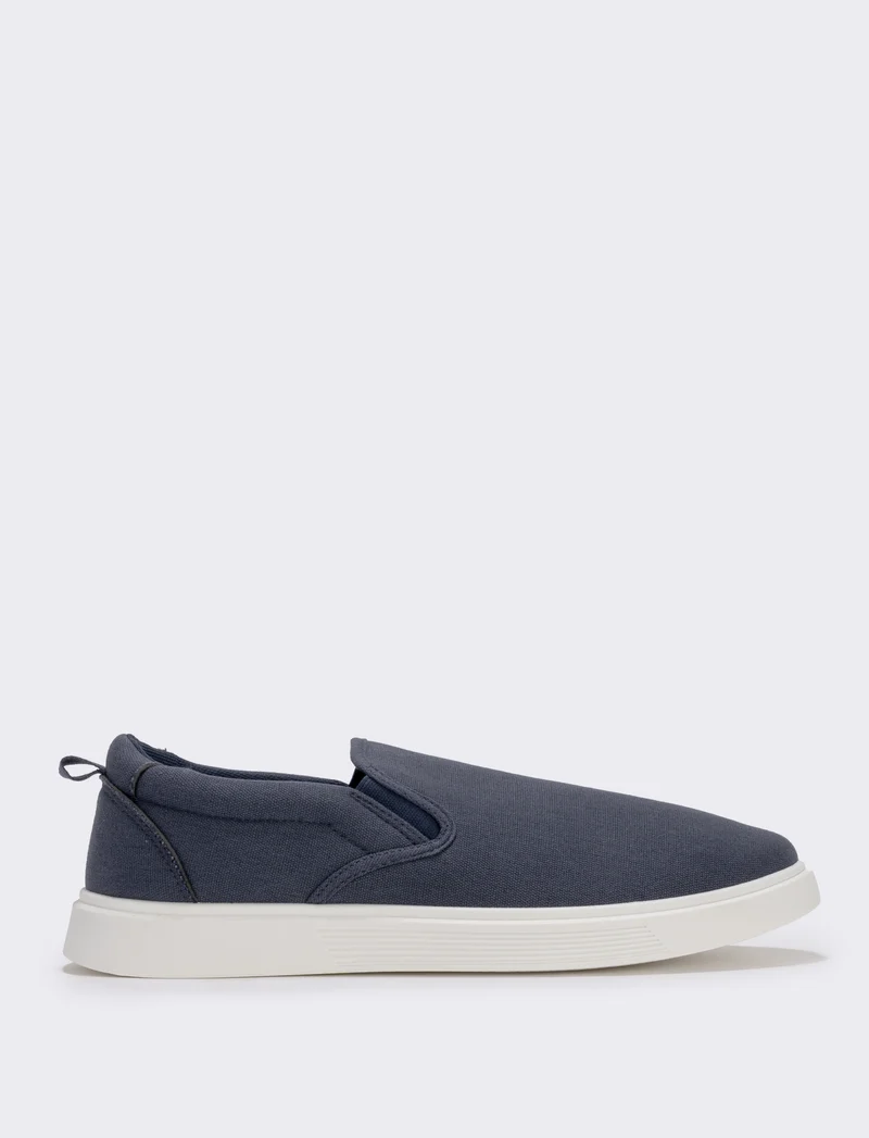 Slip-on da uomo in tela, due colori - Blu