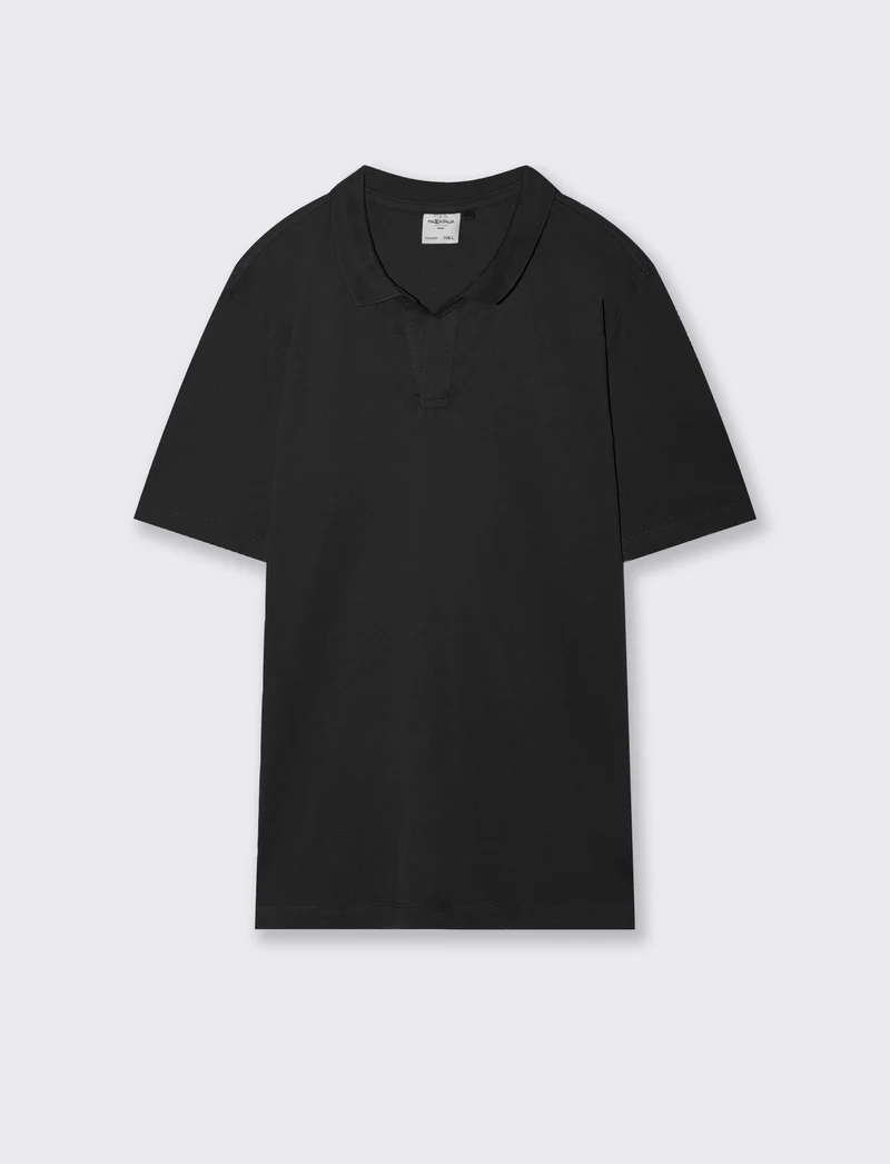 Polo in piquet elasticizzato premium - Nero