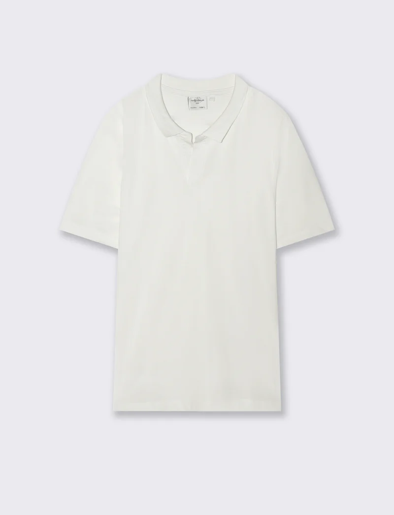 Polo in piquet elasticizzato premium - Bianco