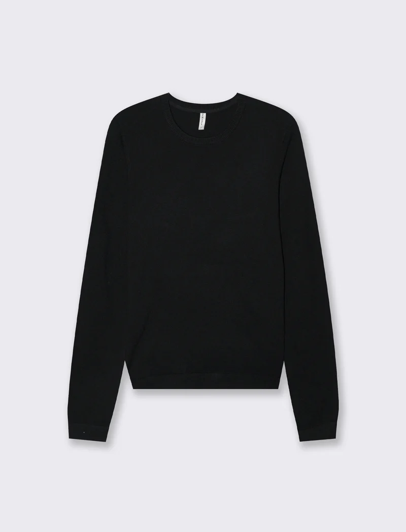 Maglia Basica Manica Lunga a Coste - Nero