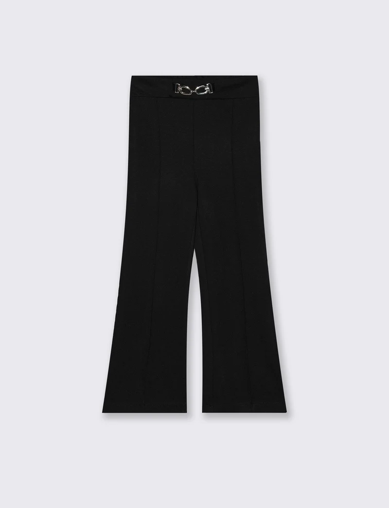 Pantaloni eleganti in punto milano. - Nero