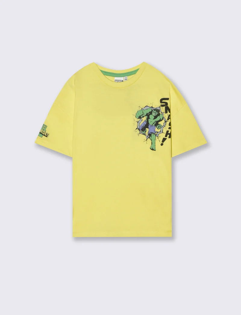 T-shirt cotone con personaggi Marvel - Giallo
