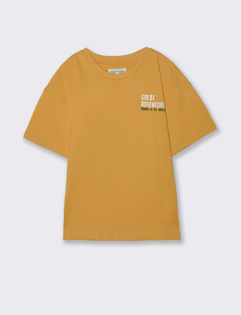 T-shirt mezza manica Great Adventure - Ocra