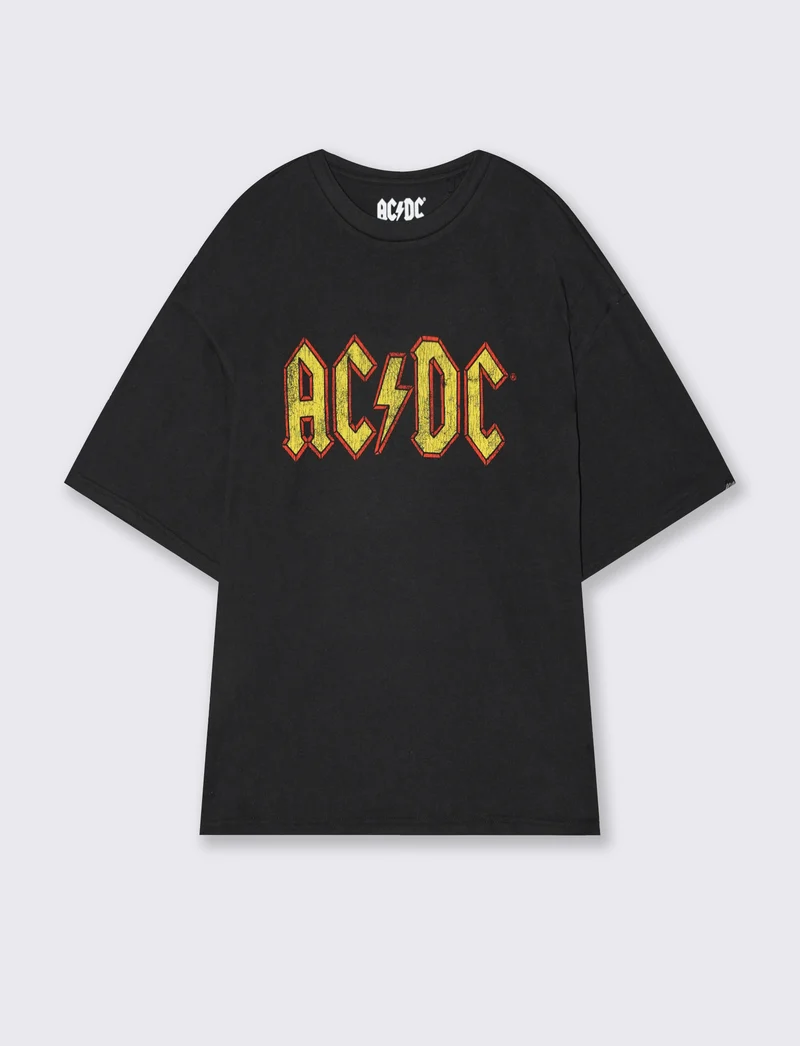 T-shirt AC DC girocollo maniche corte - Nero
