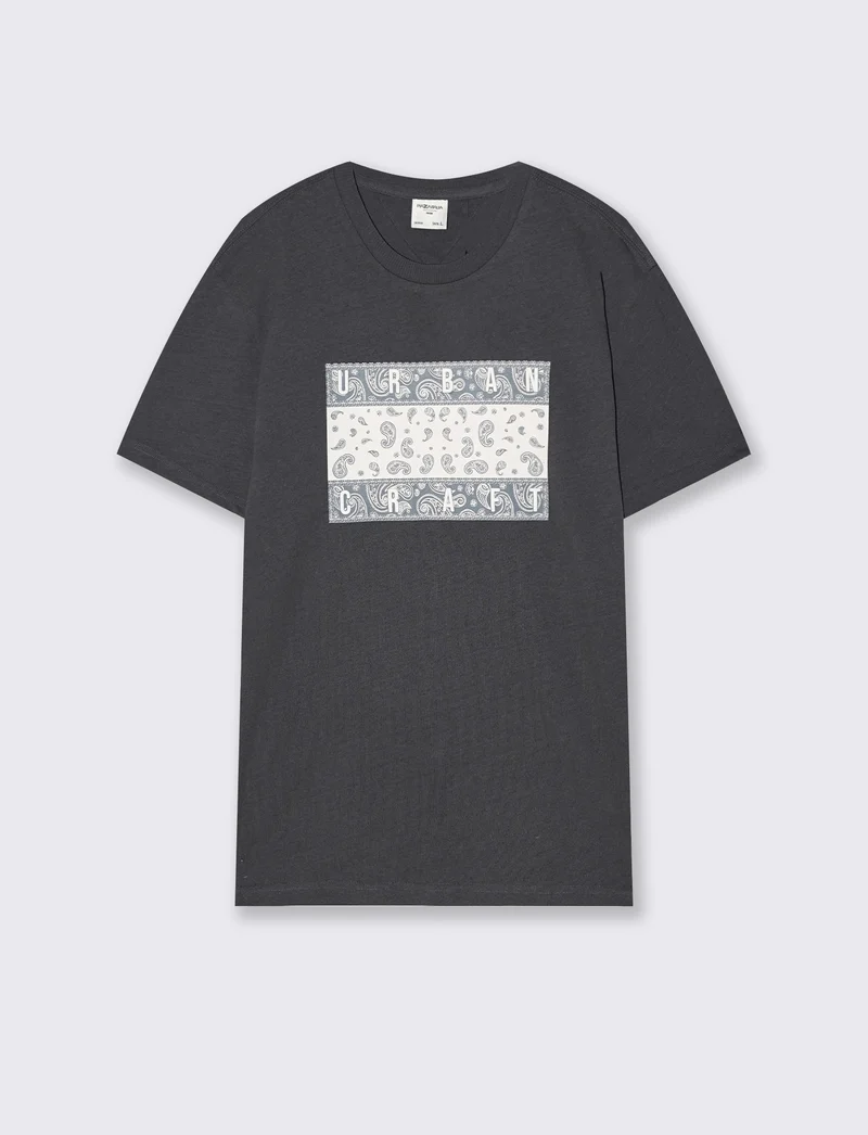 T-shirt in cotone con stampa paisley - Avion