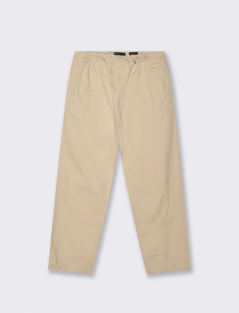 Pantalone Jogger Carrot Fit Con Tasche - Beige