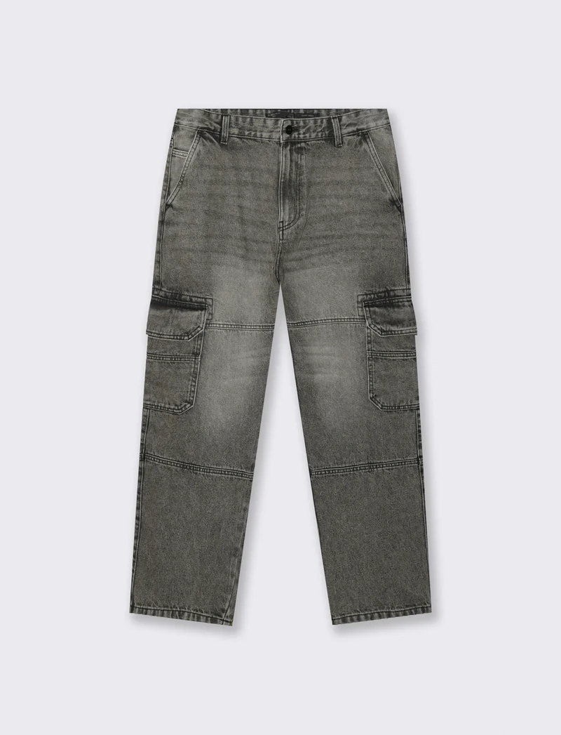 JEANS GRIGIO BAGGY CARGO FIT - Grigio