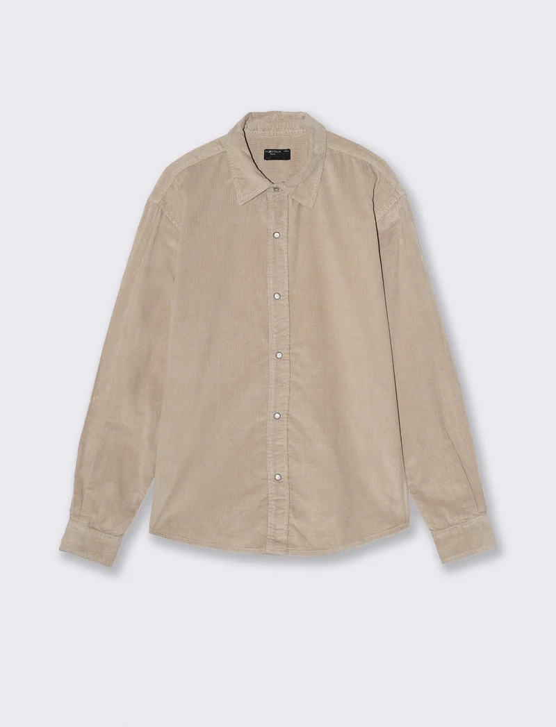 CAMICIA IN VELLUTO - Beige