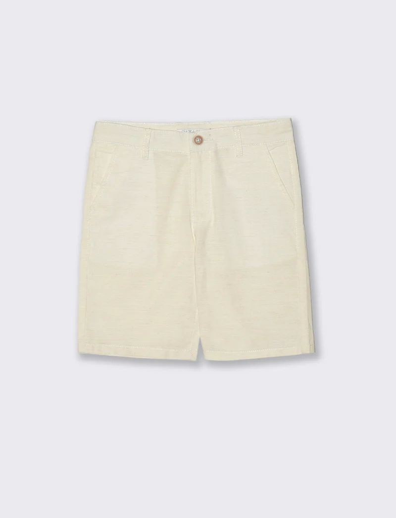 Bermuda in misto lino modello chino - Beige