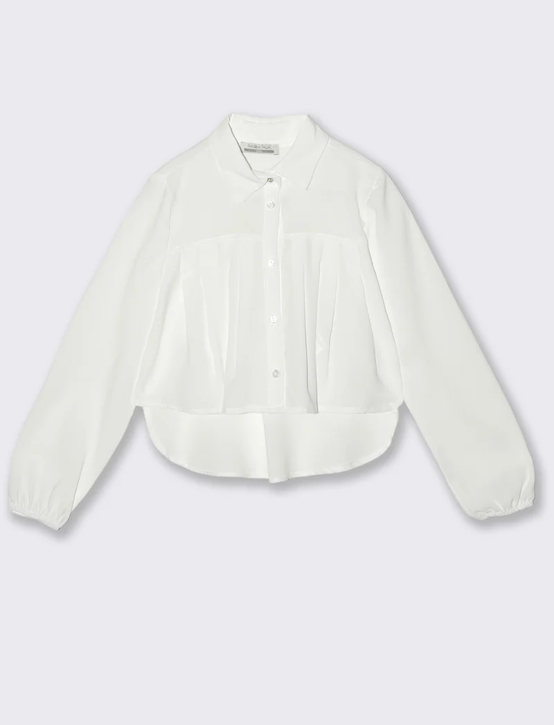 Camicia con pieghe - Bianco