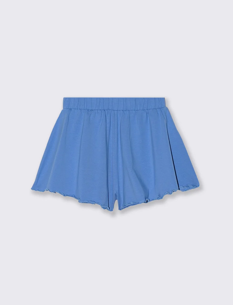 Shorts in jersey elastico svasati - Azzurro cielo